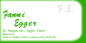 fanni egger business card